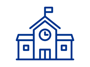 Stilisiertes Icon eines Schulgebäudes