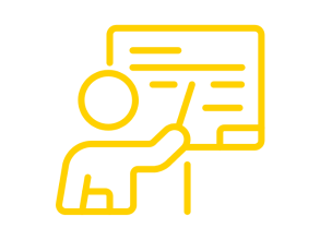 Strichmännchen - Lehrkraft an der Tafel